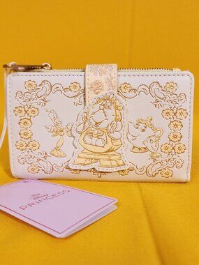 Loungefly Beauty and the Beast Cogsworth & Friends Tonal Sketch Portrait Wallet